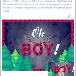 Lumberjack backdrop for baby boy shower/birthday